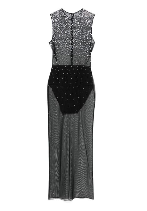 Black crystal mesh midi dress Alex perry - women ALEX PERRY | D1399BLK